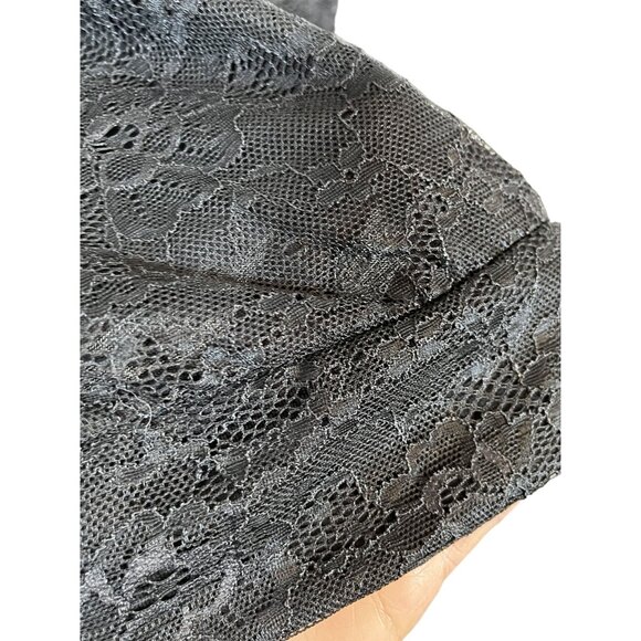 Torrid Floral Top 2X Black Lace Off Shoulder Sheer Neutral Feminine Minimalist - Picture 5 of 12